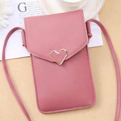 China Multifunctional Fashion Schoolgirl PU Leather Cross - Body Mini Phone Case Ultra-Thin Shoulder Bag Cell Phone Touch Screen Bags for sale