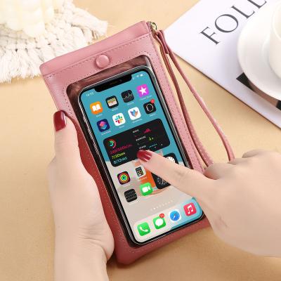 China 2022 new touch screen ladies pinch touch screen bag phone wallets for women minimalist fashion coin leather purse wallet for sale