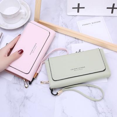 China NEW fashion brand anti-theft women grab PU leather wrist card holder purse with ladies wallet can put phone purse for sale