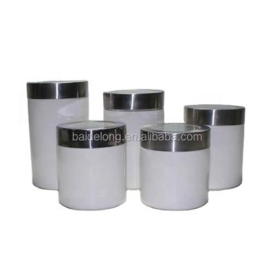 China Steamable Canister Sets For Coffee Sugar Food Tea Canisters With Airtight Window Lid for sale