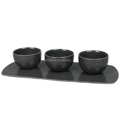 China Sustainable Coffee Espresso Serving Coffee Set 3 Cups With 1 Tray Espresso Coffee Set for sale