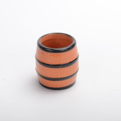 China Sustainable Ceramic Barrel Shot Glass For Bar Decoration for sale