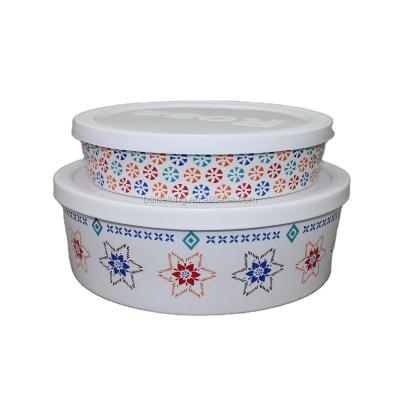 China Signature Ceramic Sustainable Housewares Storage Bowl and Lid Set of 2 for sale