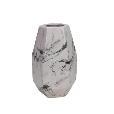 China Modern Marble Flower Vase Ceramic Marble Decor For Table Centerpieces Suitable For Home Office Wedding Party for sale