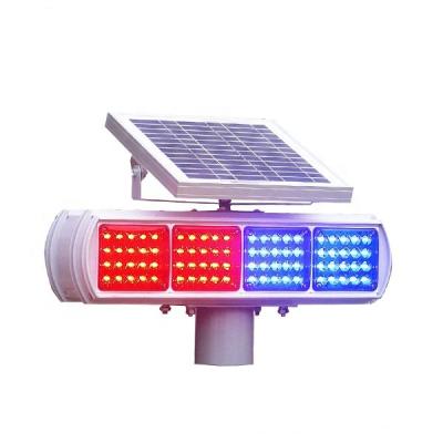 China Where prone to crash red blue solar sides and two of two double flash warning light for sale