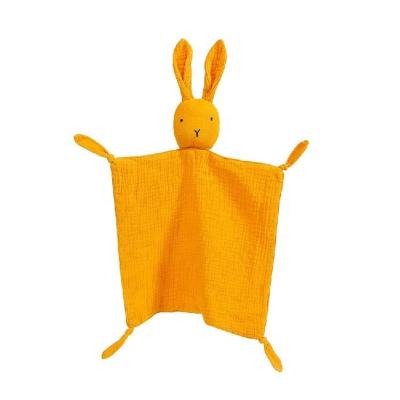 China Anti-bacteria Rabbit Toy Infant Safety Baby Blankets Muslin Polyester White Noise Safety Blanket for sale