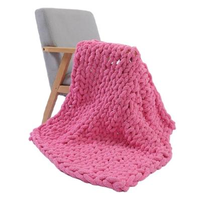 China Wholesale Simple Knit Chenille Blanket Chat Cozy Blanket Modern Bedding Soft Throw Blanket Bohemian for sale