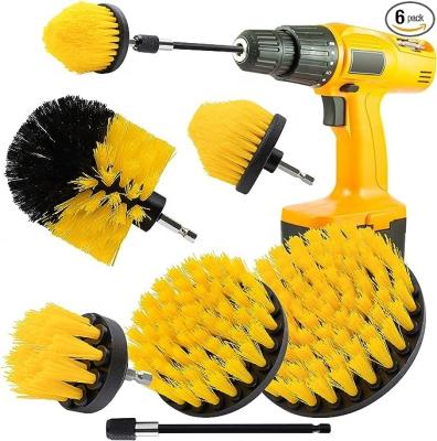 China Weide PP Material 6pcs Drill Cleaning Brush Drill Power Scrubber Viable Hot Sale Customized Play Brush for sale