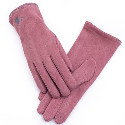 China Simply 2021 Manufacturers Wholesale Direct Warm Winter Touch Screen Embroidered Gloves Handsome for sale