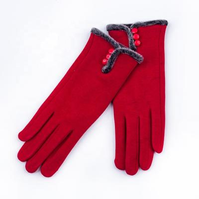 China Fashion Simple Lightweight Micro Velvet Winter Thermal Gloves For Women for sale