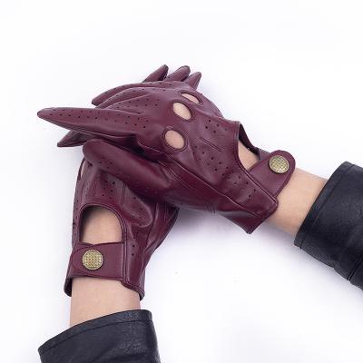 China Factory Wholesale Simple Custom PU Men and Women Motorcycle Training Leather Gloves for sale