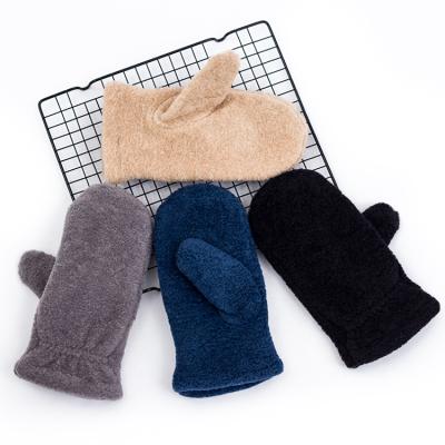 China New Plain Thickness ZSS Gloves Warm Winter Polyester Glove Gloves for sale