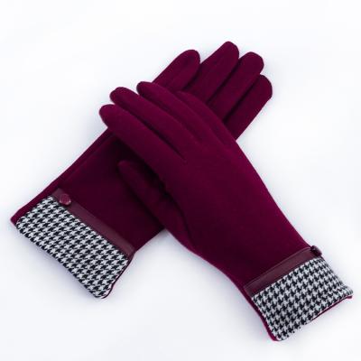 China Simple Manufacturers Customize Women's Fashion Velvet Micro Touch Screen Gloves for sale