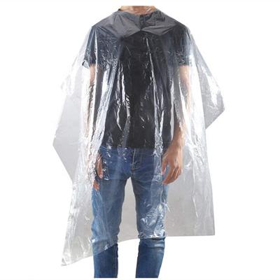 China Eco-friendly Transparent Disposable Hair Cutting Capes Waterproof Hair Cutting Apron Barber Shop Cape for sale