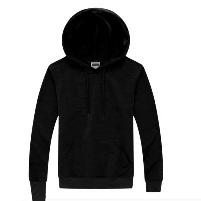 China Anti-pilling Black 100% Cotton Custom Solid Color Thick Long Sleeves Loose Cropped Hoodies Woman for sale