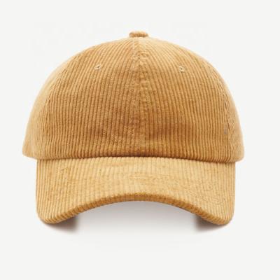 China JOINT Logo Pre-Bump Baseball Caps Front Panel Corduroy Custom Hats for sale