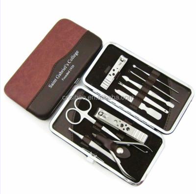 China Promotion 10 in 1 Stainless Steel Nail Cutter Set Promotion Manicure Set for Men for sale