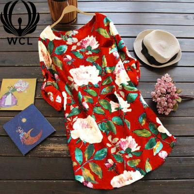 China Casual Comfortable Anti-Wrinkle Chiffon Blouses Ladies Tunic Tops Use Long Sleeves Button Printed Women Shirts for sale