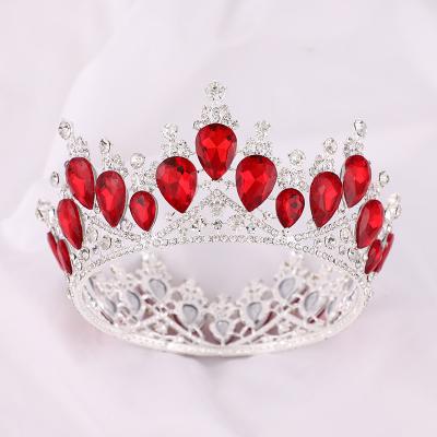 China Wedding New Court To Style Bridal Headdress Tiaras Ally Full Circle Round Rhinestone Baroque Bridal Crown for sale