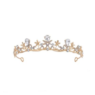 China Wedding Princess Bridal Wedding Tiara Crown Rhinestone Color Crown Tiara High Quality Handmade Crystal Hair Accessories Silver Headband for sale