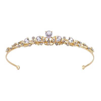 China Wedding High Quality Handmade Princess Headdress Crown Wedding Crystal Hair Accessories Headdress Zircon Bride Silver Crown Headdress for sale