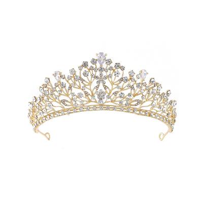 China Wedding Bride Wedding Bride Alloy Pattern Retro Style Cubic Zircon Headdress Party Headdress Queen High Quality Crown for sale