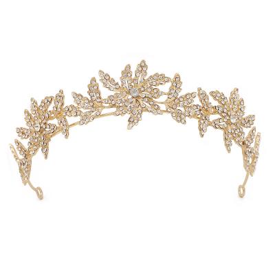 China Wedding Headdress Alloy Rhinestone Bridal Pageant Wedding Headpiece Luxury Crown for sale