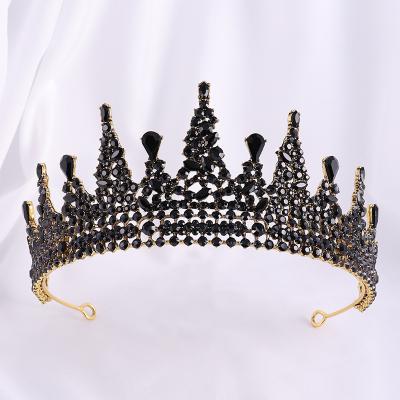 China Wedding Black Tiaras And Crowns For Women Headdress Pageant Crowns Baroque Bridal Birthday Vintage Queen Fairy Tiara Crown for sale