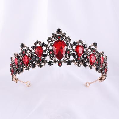 China Hot New Amazon Bride Wedding Baroque Alloy Rhinestone Headdress Baroque Bride Crown for sale