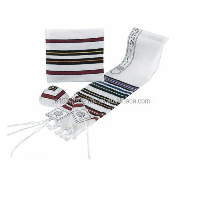 China High Quality Polyester Wholesale Custom Tallit Set Acrylic Black With Woven Bag for sale