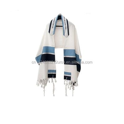 China Custom Logo Design 72*22 inch Tallit Messiah Prayer Shawl Polyester With Matching Bag Printing You Logo for sale