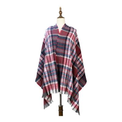 China Wholesale Hot Selling Winter Imitated Cape Poncho Solid Color Hooded Coat Polyester Cashmere Cashmere Scarf With Tassel for sale