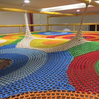 China Nylon Colorful Kids Indoor Safety Climbing Playground Rainbow Net Tree for sale