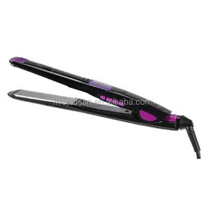 China LCD Temperature Display New Arrival Professional Flat Iron Hair Straightener With Voice Function Silver Hair Straightener for sale