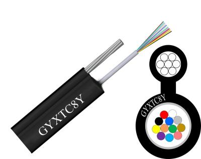 China Communications Security Cable GYXTC8Y 1 2 4 6 8 12 Core Drop Cable Ftth Fiber Optic Indoor Outdoor Fiber Optic Cable for sale