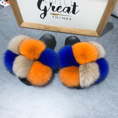 China Fashion Trend New Product Unique Fur Crossed Slippers Fur Slides Shoes Fur Slide Seller for sale