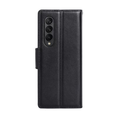 China Hanman Shockproof Mill Fits Samsung Galaxy Z Fold4 Flip Stand Magnetic Z Fold3 Z Fold2 Anti-fall PU Leather Wallet for sale