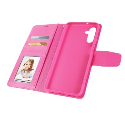 China Hanman Shockproof Mill For Samsung Galaxy A14 5G A54 5G Flip Stand Magnetic A13 4G 5G A24 Soft PU Leather Wallet Case for sale