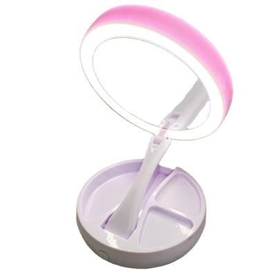 China Modern 360 Degree Rotation Doublesides Led Makeup Mirror for sale