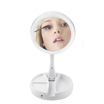 China Modern 10X Magnifying Makeup Mirror with LED 360 Degree Adjustable Ingenious Led Cosmetic Mirror Screen with Led Lights Makeup Light for sale