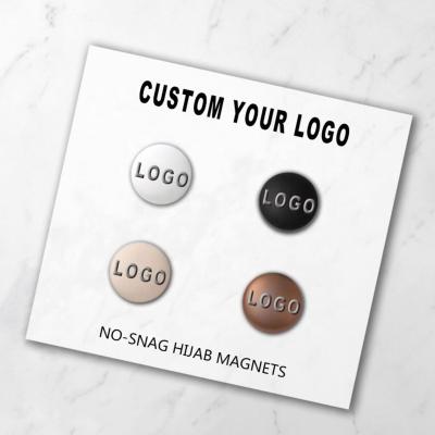 China Fashion Environmental Friendly OEM ODM Customized Logo Muslim Scarf Brooches Pins Matte Plating Super Strong Custom Magnetic No Snag Hijab Magnet for sale