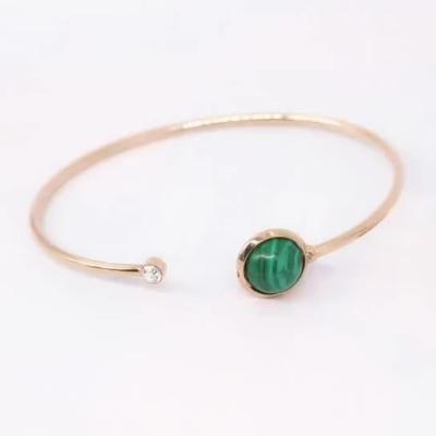 China CLASSIC for women 2020 new retro fashion green malachite with crystal circle bar bracelet rhinestone jewelry ladies bracelets and bangles for sale