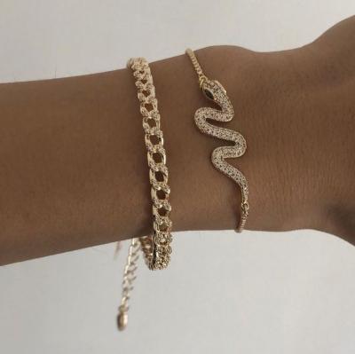 China BOHEMIA For Women Punk Bracelets Bangles Snake Gold Alloy Snake Charm Cuff Bangle Female Thick Boho Jewelry Bracelets for sale