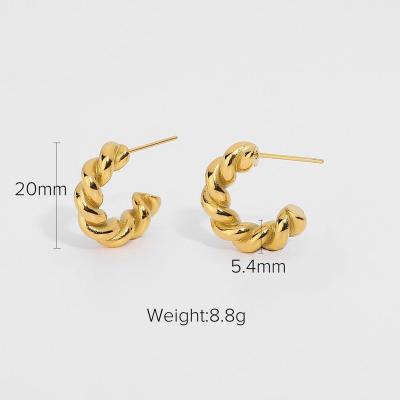 China TRENDY for Women 2021 Fashion Trendy 18k Gold Plated Twisted Crescent Stainless Steel Mixed Lot Earrings for sale