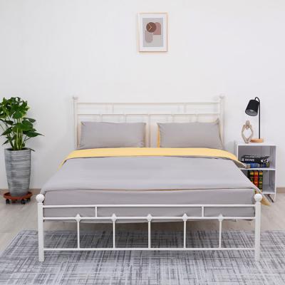 China Metal Double Frame Iron Bed Adjustable Frame Cheap Bedroom Furniture Full Size (Other) Bed for sale