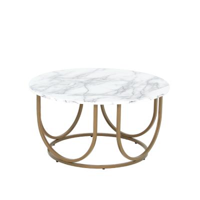 China High quality extendable modern marble round coffee table gold coffee table Nordic living room furniture for sale