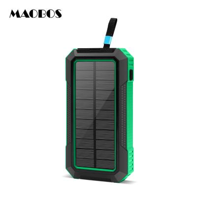 China Large Capacity Radio Power Bank 30000mah Dual Charger Solar Panel Portable USB Solar Power Bank Detachable With LED Light for sale