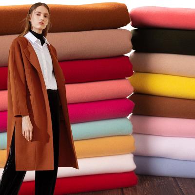 China Double Faced Soft Thick Red Solid Color Velvet Wool Fabric For Coat Jacket Fabric, White, Grey, Black, Blue, Green, Yellow, Pink, Purple, By The Meter for sale