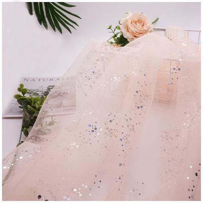 China QUICK DRY soft glitter of silver pink Dot Tulle Mesh Fabric for dress shirts, red, blue, yellow, purple, green, white and black by the meter for sale