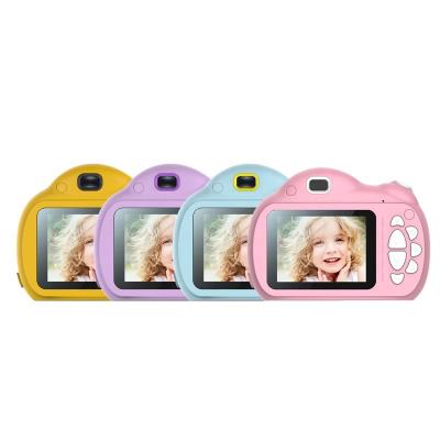 China Cheap Cute Toy Camera Kids Camera 2.4 Inch HD Screen For Kids Gift Dula Lens 1080P Camcorder Support 32GB for sale